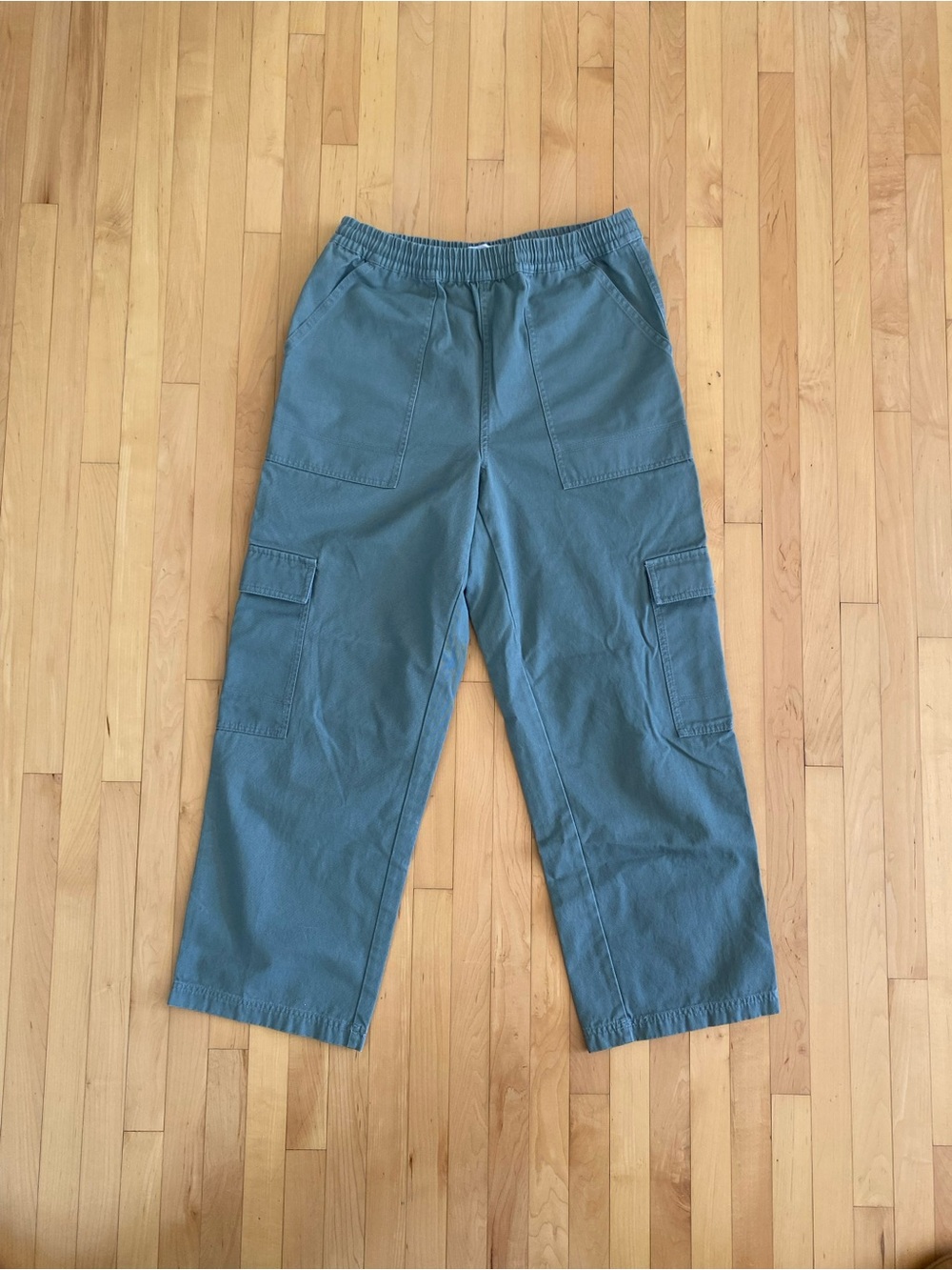 Women’s Cargo Pants in Sage Green - Elastic Drawstring Waist